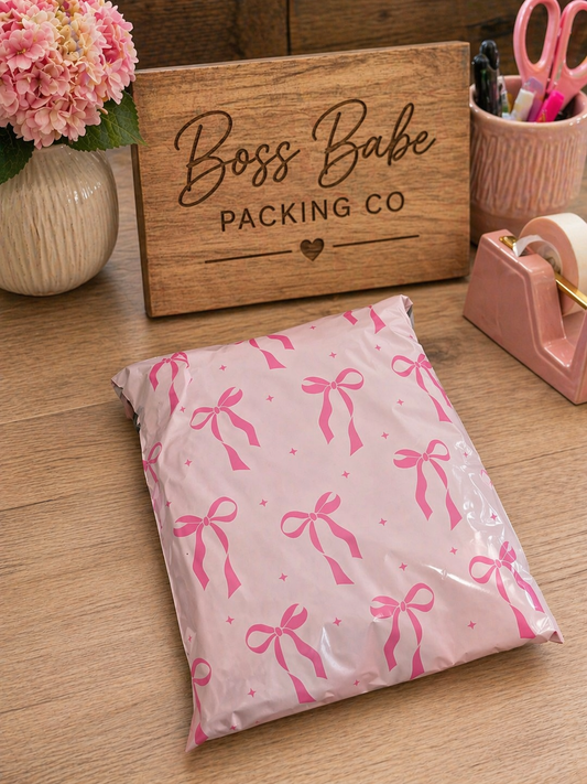 Pink Bow Poly Mailers